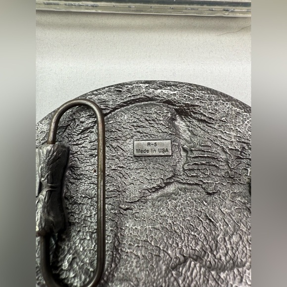 1991 Siskiyou Green Enameled Bald Eagle Mountain Belt Buckle Vintage - Picture 5 of 7